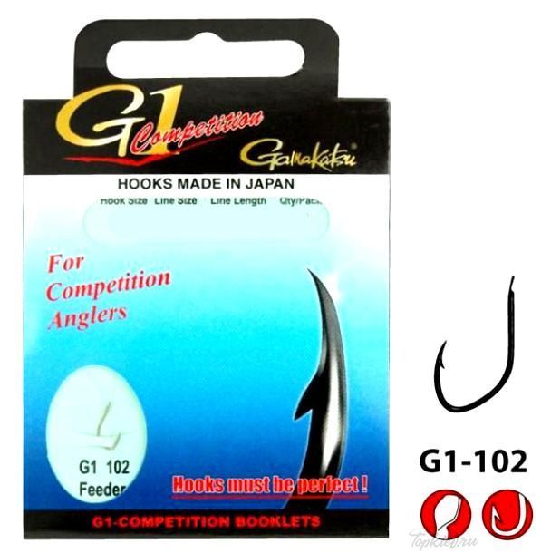 Крючок с поводком Gamakatsu G1-102 Feeder 75см №16 d поводка 0,12 (10шт.)