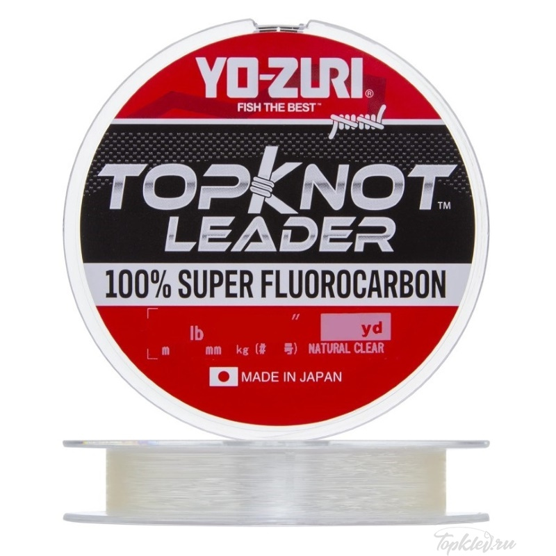 Флюорокарбон Yo-Zuri TOPKNOT LEADER FLUOROCARBON 100% 30YDS 0.235mm (natural clear)