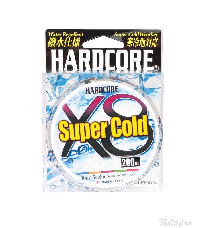 Шнур плетеный Duel PE HARDCORE SUPER COLD X8 200m #1.5 5COLOR 13.5kg