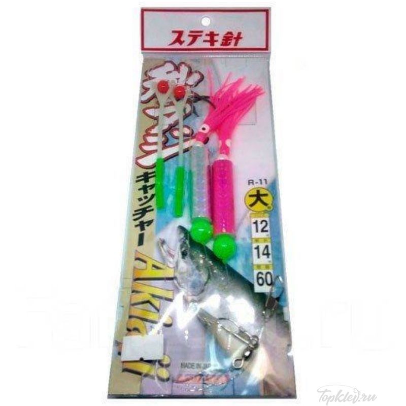 Оснастка Yamai R-11 W/2 HOOKS Silver/Pink float Octopus bait only