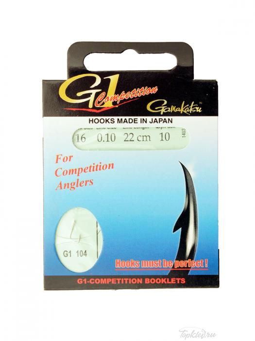 Крючок с поводком Gamakatsu G1-104 22см №16 d поводка 0,10 (10шт.)