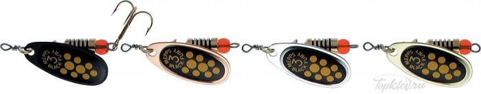 Блесна вращающаяся Mepps "Black Fury JAUNE CU" №0 (2,5г) на подложке 1 шт.