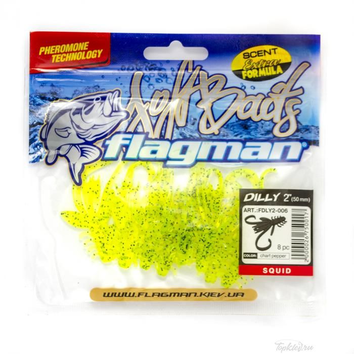 Мягкая приманка Flagman Dilly 2" chart pepper 8pc squid