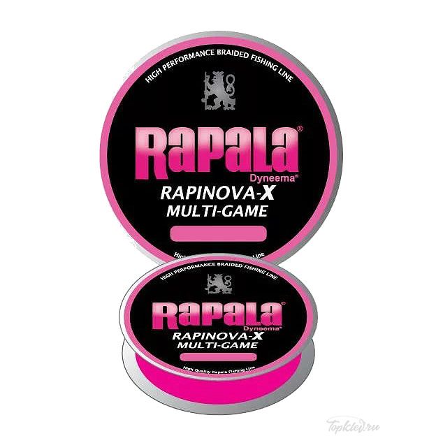 Шнур плетеный Rapala RAPINOVA-X 150 м PE 0.4/ 0,104мм 5,5кг ярко-розовый