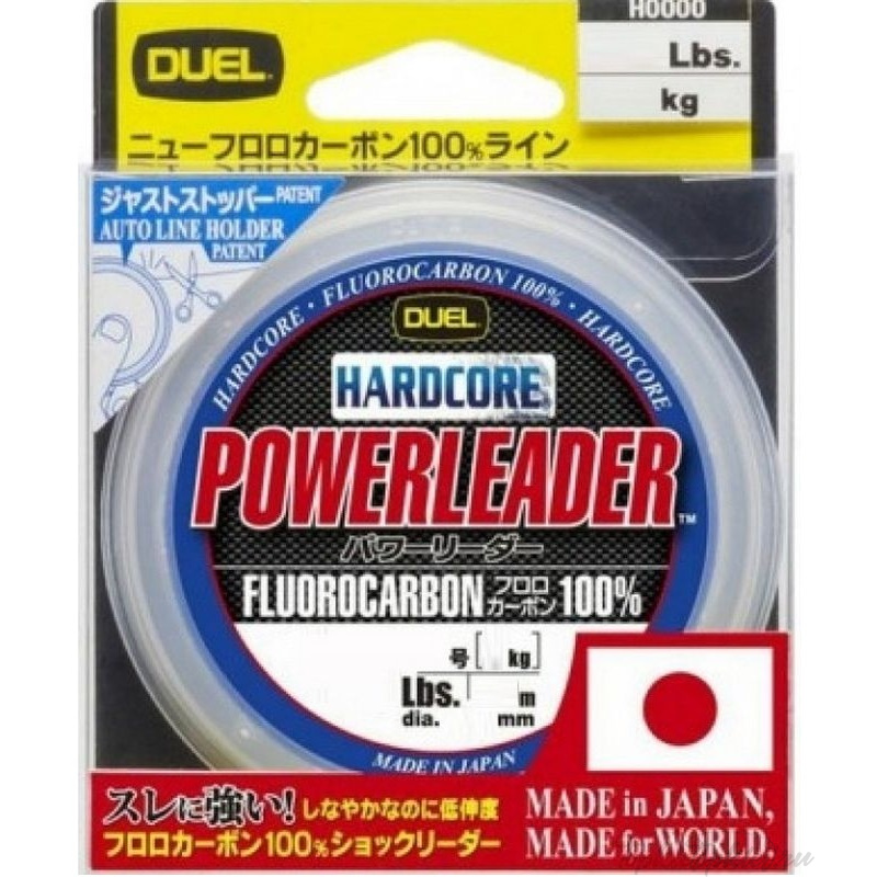 Флюорокарбон Duel Hardcore Powerleader FC Fluorocarbon 100% #2 (30м, 4кг, 0.235мм) #Clear