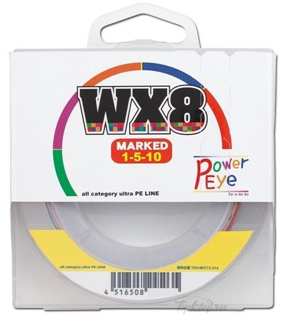 Шнур плетёный PE Power Eye PE WX8 DAYGAME #1.2 200m multicolor 25LB Шнур плетёный PE Power Eye PE WX8 DAYGAME #1.2 200m multicolor 25LB
