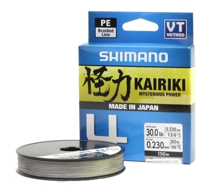 Шнур плетеный Shimano Kairiki 4 PE 150 м серый 0.13 мм 7.4 кг