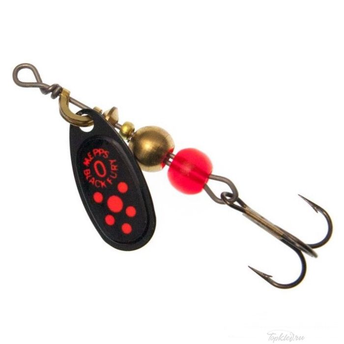 Блесна вращающаяся Mepps Black Fury 0, Black/Orange ( уп.5шт.)