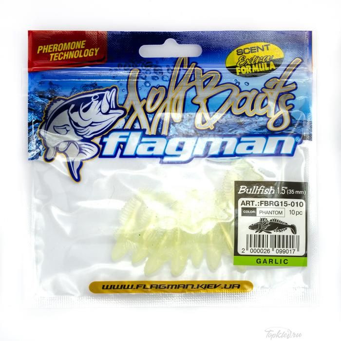 Мягкая приманка Flagman виброхвост Bullfish 1,5" phantom 10pc garlic