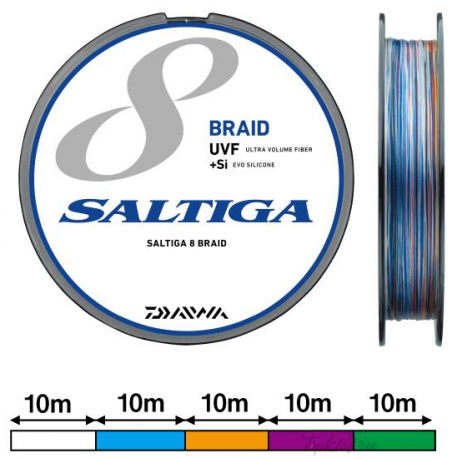 Шнур плетеный PE Daiwa - SALTIGA UVF 8+Si 200m #2 multicolor 31LB
