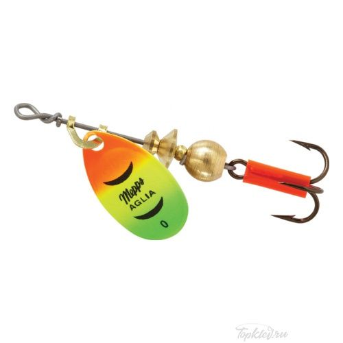 Блесна вращающаяся Mepps "Aglia OR/TIGER" №0 (2,5г) на подложке 1 шт.