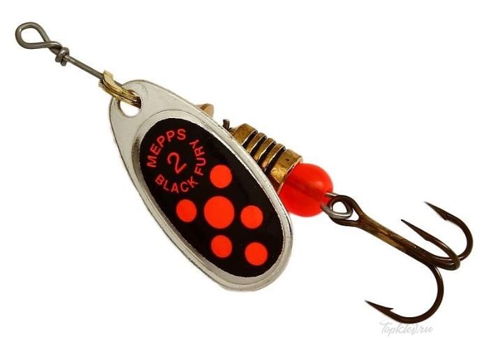 Блесна вращающаяся Mepps Black Fury 2, Silver/Orange ( уп.5шт.)