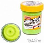 Паста форелевая Berkley PowerBait NATURAL SCENT Glitter TROUT BAIT 50gr BLOODWORM - CHARTREUSE