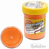 Паста форелевая Berkley PowerBait NATURAL SCENT Glitter TROUT BAIT 50gr BLOODWORM - FLUO ORANGE