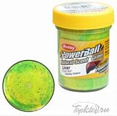 Паста форелевая Berkley PowerBait NATURAL SCENT Glitter TROUT BAIT 50gr LIVER - FLUO GREEN YELLOW