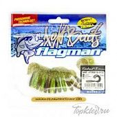 Мягкая приманка Flagman твистер Trident 1,5" green pumpkin/lime 15pc macrell