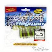 Мягкая приманка Flagman твистер Cheesy 2,5" green pumpkin/lime 10pc squid