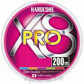 Шнур плетеный Duel PE HARDCORE X8 PRO 200m #1.0 5COLOR 9.0Kg (0.17mm)