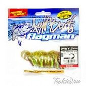 Мягкая приманка Flagman твистер Cheesy 1,5" green pumpkin/lime 15pc squid